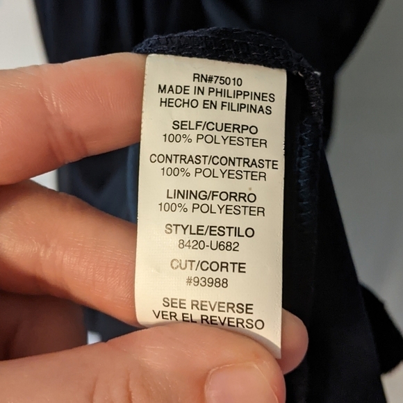 NWT‎ City Triangles Navy Blue Tie Waist Semi-Formal Homecoming Dress Size Large - Picture 9 of 10